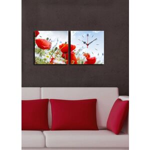 Imagine Ceas de perete 2 piese, 2P2828CS-15, Dimensiune: 28 x 28 cm (2 bucăți), Multicolor