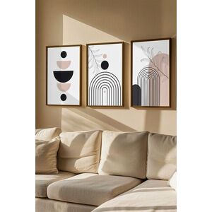 Imagine Set 3 tablouri decorative, Artvmodel12-Kahve, MDF, Multicolor