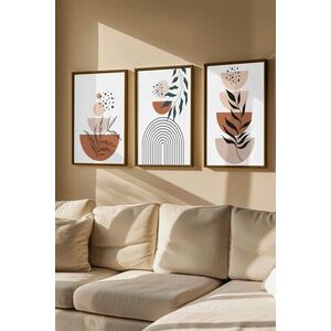 Imagine Set 3 tablouri decorative, Artvmodel14-Kahve, MDF, Multicolor