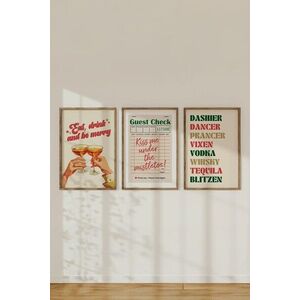 Imagine Set 3 tablouri decorative, Ersy3Ham13, MDF, Multicolor