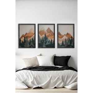 Imagine Set 3 tablouri decorative, Ersy3Syhcrv56, MDF, Multicolor