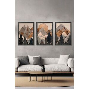 Imagine Set 3 tablouri decorative, Ersy3Syhcrv61, MDF, Multicolor