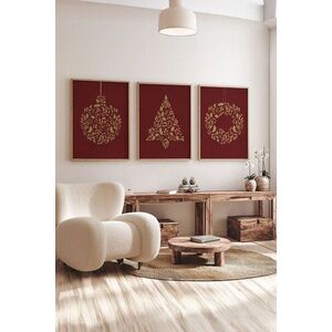 Imagine Set 3 tablouri decorative, Nwyearmdl10, MDF, Multicolor