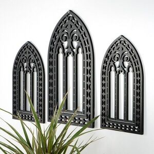 Imagine Decoratiune de perete, CRY021, Dimensiune: 26 x 15 cm (2 bucăți), Negru