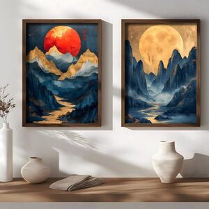 Imagine Set 2 tablouri decorative, AI200, Cadru: 100% MOLID, Multicolor