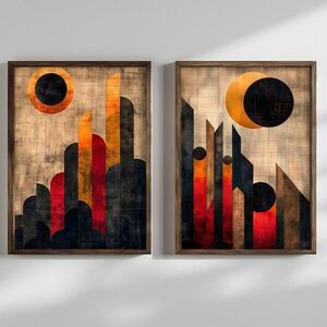 Imagine Set 2 tablouri decorative, HUM111, Cadru: 100% MOLID, Multicolor