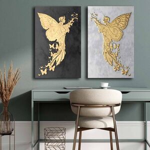 Imagine Set 2 tablouri decorative, 2P4570GSC-007, Lemn, Multicolor