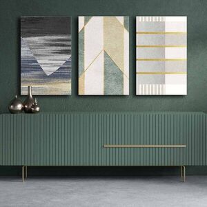 Imagine Set 3 tablouri decorative, 3P4570GSC-006, Lemn, Multicolor