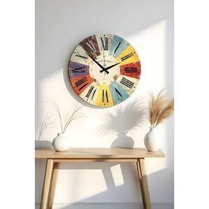 Imagine Ceas de perete, Huhuas00035, Dimensiune: 50 x 50 cm (1 bucată), Multicolor