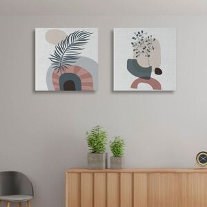 Imagine Set 2 tablouri decorative, ASR_CNVS25, Lemn, Multicolor
