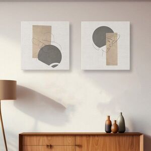 Imagine Set 2 tablouri decorative, ASR_CNVS25, Lemn, Multicolor