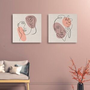 Imagine Set 2 tablouri decorative, ASR_CNVS25, Lemn, Multicolor