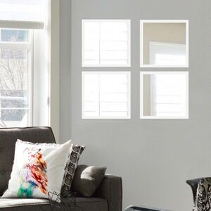 Imagine Set 4 oglinzi decorative, SETAYNA_070, Plastic laminat, Alb / Argintiu