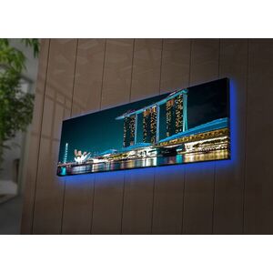 Imagine Tablou decorativ cu lumina LED, 3090DACT-66, 30 x 90 cm, Multicolor