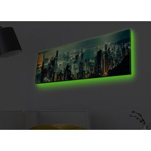 Imagine Tablou decorativ cu lumina LED, 3090MDACT-005, 30 x 90 cm, Multicolor