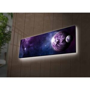 Imagine Tablou decorativ cu lumina LED, 3090NASA-003, 30 x 90 cm, Multicolor