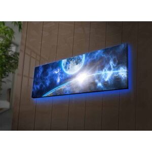 Imagine Tablou decorativ cu lumina LED, 3090NASA-015, 30 x 90 cm, Multicolor