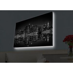 Imagine Tablou decorativ cu lumina LED, 4570HDACT-081, Dimensiune: 45 x 70 cm, Multicolor