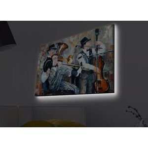 Imagine Tablou decorativ cu lumina LED, 4570MDACT-019, Dimensiune: 45 x 70 cm, Multicolor