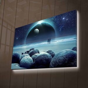 Imagine Tablou decorativ cu lumina LED, NASA-022, Dimensiune: 45 x 70 cm, Multicolor