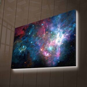 Imagine Tablou decorativ cu lumina LED, NASA-024, Dimensiune: 45 x 70 cm, Multicolor