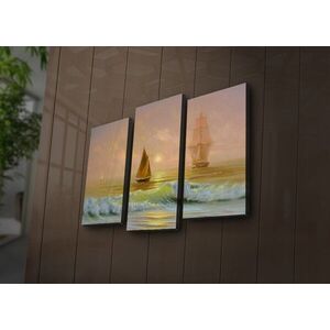 Imagine Set 3 tablouri decorative cu lumina LED, 3PATİACT-17, 20 x 39 cm, 2 piese, Multicolor