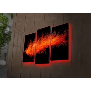 Imagine Set 3 tablouri decorative cu lumina LED, 3PATDACT-19, 20 x 39 cm, 2 piese, Multicolor