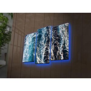 Imagine Set 3 tablouri decorative cu lumina LED, 3PATDACT-27, 20 x 39 cm, 2 piese, Multicolor