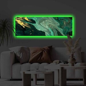 Imagine Tablou decorativ cu lumina LED, 3090KTLGDACT, 30 x 90 cm, Multicolor
