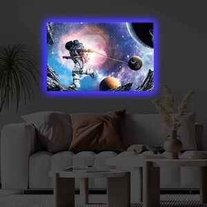 Imagine Tablou decorativ cu lumina LED, 4570KTLGDACT, Dimensiune: 45 x 70 cm, Multicolor