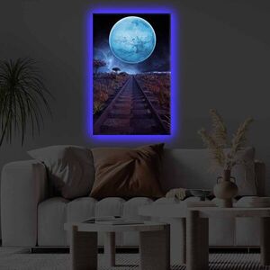 Imagine Tablou decorativ cu lumina LED, 4570KTLGDACT, Dimensiune: 45 x 70 cm, Multicolor