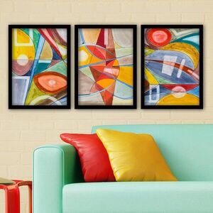 Imagine Set 3 tablouri decorative, 3SC22, Plastic, Multicolor