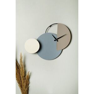 Imagine Ceas de perete, Myk2097-20, Diametru: 47 cm, Bej / Albastru / Crem / Negru
