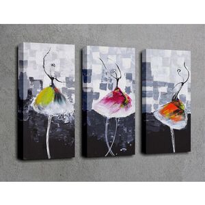 Imagine Set 3 tablouri decorative, UC033, Dimensiune: 45 x 20 cm (3 bucăți), Multicolor