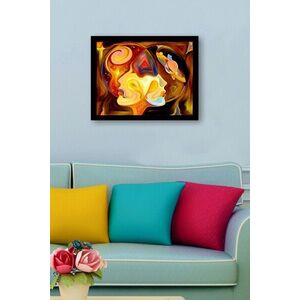 Imagine Tablou decorativ, SC0371, Rama din lemn (grosime 3 cm), Multicolor