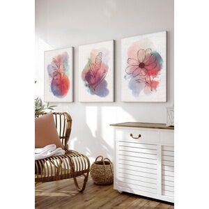 Imagine Set 3 tablouri decorative, 3Cnvs11, 50 x 70 cm, 3 piese, Multicolor