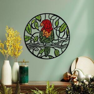Imagine Decoratiune de perete, Moss, Dimensiune: 46 x 46 cm, Verde deschis / Verde închis / Portocaliu / Roșu
