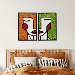 Imagine Decoratiune de perete, Moss, Dimensiune: 48 x 32 cm, Verde deschis / Portocaliu / Roșu