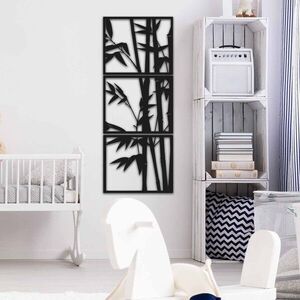 Imagine Decoratiune de perete, MT, Dimensiune: 49 x 40 cm (3 bucăți), Negru