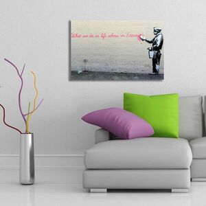 Imagine Tablou decorativ, 4570BANKSY006, Cadru: 100% PIN (Grosime: 2, 8 cm), Multicolor