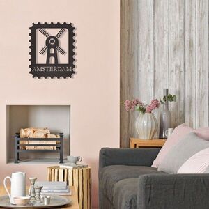Imagine Decoratiune de perete, Amsterdam Stamp, Dimensiune: 30 x 37 cm, Negru