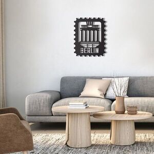 Imagine Decoratiune de perete, Berlin Stamp, Dimensiune: 30 x 37 cm, Negru