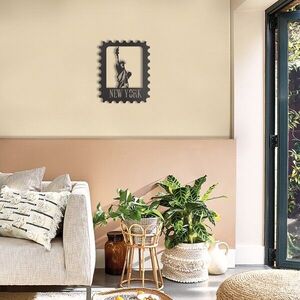 Imagine Decoratiune de perete, New York Stamp, Dimensiune: 30 x 37 cm, Negru