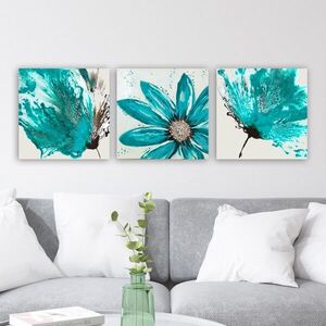 Imagine Set 3 tablouri decorative, 3P5779, Rama din lemn (grosime 3 cm), Multicolor