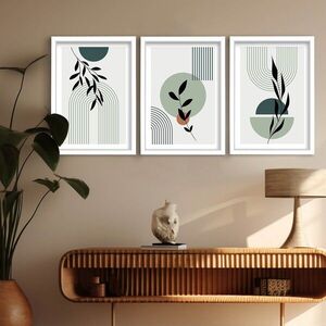 Imagine Set 3 tablouri decorative, 3p3752softct-001, Lemn, Multicolor