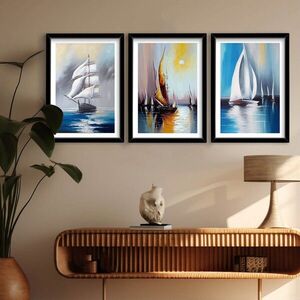Imagine Set 3 tablouri decorative, 3p3752softct-003, Lemn, Multicolor