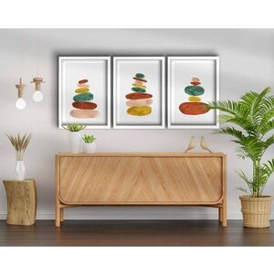 Imagine Set 3 tablouri decorative, 3P3853NISCT-012, Lemn, Multicolor
