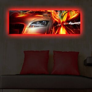 Imagine Tablou decorativ cu lumina LED, 3090DACT-42, 30 x 90 cm, Multicolor