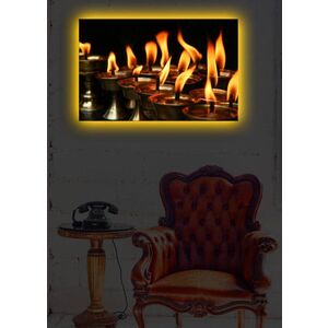 Imagine Tablou decorativ cu lumina LED, 4570DACT-24, Dimensiune: 45 x 70 cm, Multicolor