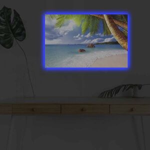 Imagine Tablou decorativ cu lumina LED, 4570DHDACT-027, Dimensiune: 45 x 70 cm, Multicolor